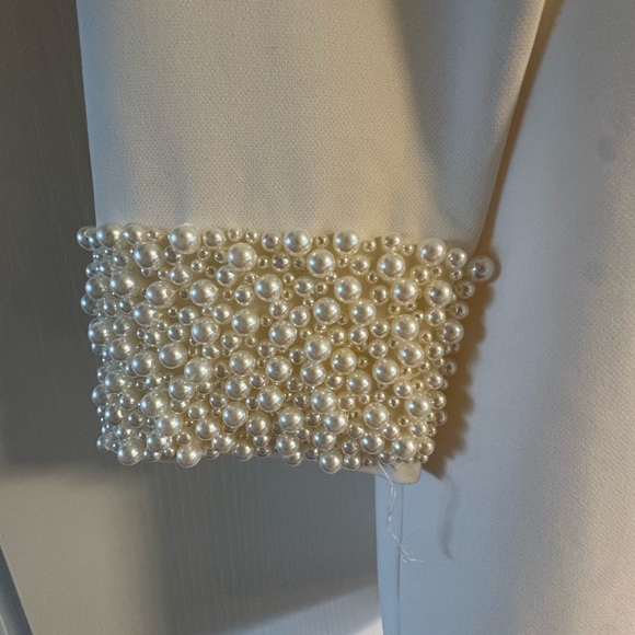 H&M Cream Dress with Pearl Cuffs - Picture 2 of 4